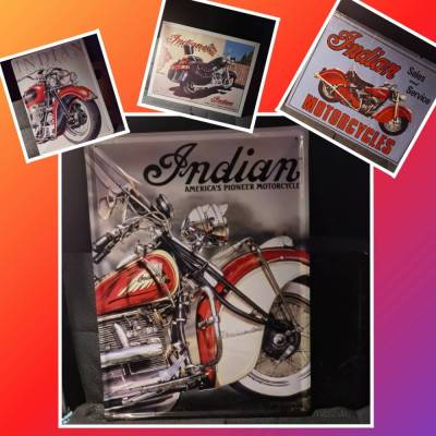 Indian-Bike, nostalgisches Blechschild