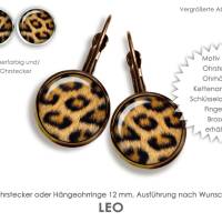 Ohrringe LEO Ohrringe Ohrstecker Hängeohrringe Brisuren Ohrschmuck OHRSTECKER Leopard Fell animalprint Bild 1