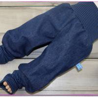 Jungenhose Jeans Pumphose blau dunkelblau Mitwachshose Bild 2