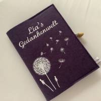 Personalisiertes Tagebuch aus Filz mit Schloß Pusteblume Bild 3