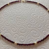 Rote Granatkette mit Perlen, Geschenk für Frauen, Brautschmuck, Trachtenschmuck, Handarbeit aus Bayern Bild 7