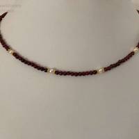 Rote Granatkette mit Perlen, Geschenk für Frauen, Brautschmuck, Trachtenschmuck, Handarbeit aus Bayern Bild 8