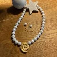 Wunderschönes Perlen Schmuck- Set,handgefertigte Perlenkette mit Ohrhängern,Perlenketten,Perlencollier,Geschenk für Sie, Bild 1