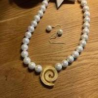 Wunderschönes Perlen Schmuck- Set,handgefertigte Perlenkette mit Ohrhängern,Perlenketten,Perlencollier,Geschenk für Sie, Bild 8