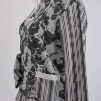 Damen Sweatshirt | Rose Aquarell gestreift Grau/Grün | Bild 2