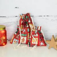 Geschenkbeutel für Weihnachten mit Weihnachtsmotiven ~ Nikolaussäckchen | Weihnachtssäckchen
