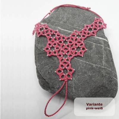 Barfuss Sandale Margerite Baumwolle mit vielen Perlen - größenverstellbar - Fußgeschmeide