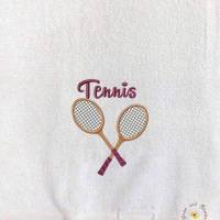 Besticktes personalisiertes Handtuch Duschtuch Gästetuch Tennis Stickerei Frotteetuch mit Namen Geburtstagsgeschenke Bild 2
