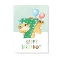 Friendly Fox Geburtstagskarte für Kinder, 1.-7.Geburtstag, Dino Glückwunschkarte zum Kinder Geburtstag, A5 Bild 7