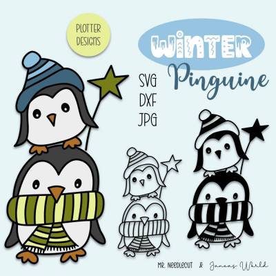 Plotterdatei Janeas World Winter Pinguine
