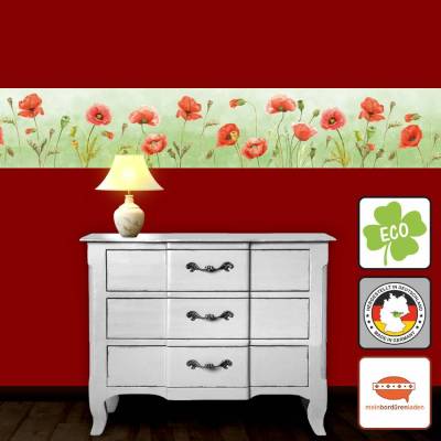 ECO Bordüre: Roter Mohn - 20 cm Höhe