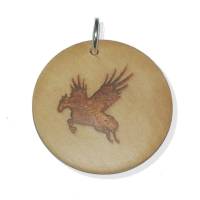 Origineller Anhänger "Pegasus" aus Hartholz. Fabeltier Holz Geschenk Halskette Schmuck Amulett Schlüsselanhänger Bild 1
