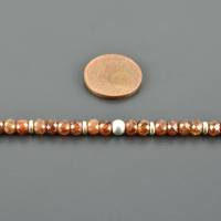 Hakskette mit Mandarin-Granat und 925er Silber, Edelsteinkette orange, facettierte Perlen, zartes Collier Bild 4
