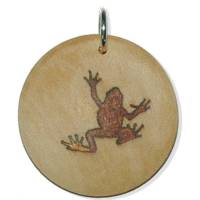 Origineller Anhänger "Frosch" aus Hartholz. Natur Holz Geschenk Halskette Schmuck Amulett Schlüsselanhänger Bild 1