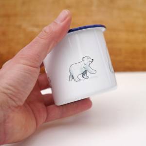 Emaille-Tasse Eisbär Familie, Geschenk Tasse mit Eisbären, Kindertasse zum Geburtstag Bild 2