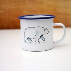 Emaille-Tasse Eisbär Familie, Geschenk Tasse mit Eisbären, Kindertasse zum Geburtstag Bild 8
