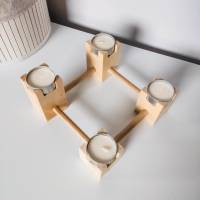 Zirben Teelichthalter für 4 Teelichter | Zirben Burg | Holzdekoration aus Massivholz | Zirbelkiefer Luftreiniger Bild 3