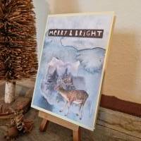 Weihnachtskarte - Hirsch - Bäume - Merry & Bright Bild 3