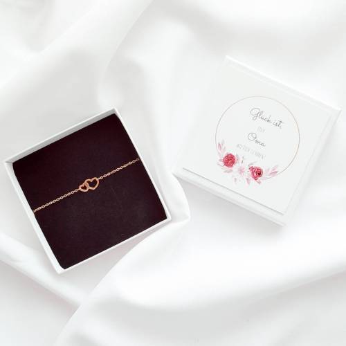 Oma Geschenk - Glück ist, eine Oma wie dich zu haben - Oma Armband Herz mit Karte