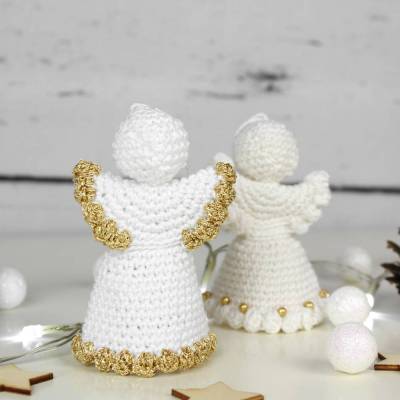 2er Set gehäkelte Engel zum Aufhängen ~ Weihnachtsdekoration | Tannenbaumschmuck
