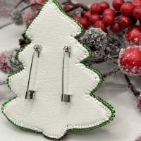 Brosche Weihnachtsbaum aus Glasperlen gefertigt. Schmuck Glasperlen Accessoire Bild 4