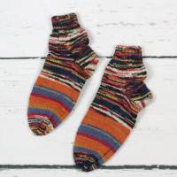 Gestrickte Socken Gr.36-38 Bunt Wollsocken | Herbst Winter Bild 1