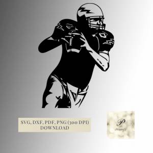 Plotterdatei Quarterback SVG Datei für Cricut, American Football Design für Silhouette, Cameo, Brother, Tshirt Designs Bild 1