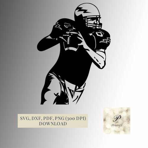 Plotterdatei Quarterback SVG Datei für Cricut, American Football Design für Silhouette, Cameo, Brother, Tshirt Designs 