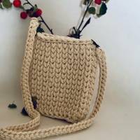 Handmade-Tasche aus Baumwolle Kordel- Handy Tasche Bild 1