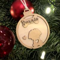Ornament Hund personalisiert Holz | Weihnachtsschmuck Christbaumschmuck Baumschmuck Tannenbaum Christbaumkugel Bild 1