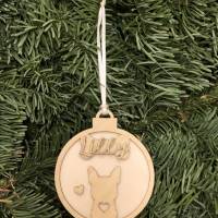 Ornament Hund personalisiert Holz | Weihnachtsschmuck Christbaumschmuck Baumschmuck Tannenbaum Christbaumkugel Bild 4