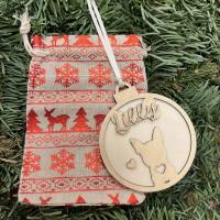 Ornament Hund personalisiert Holz | Weihnachtsschmuck Christbaumschmuck Baumschmuck Tannenbaum Christbaumkugel Bild 5