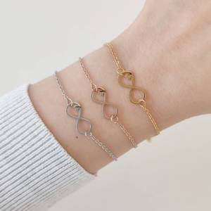 Infinity Armband Edelstahl, Unendlichkeitszeichen Herz, Personalisiertes Geschenk, Geschenke für Frauen Bild 6