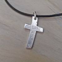 Silberkreuz "Vitus" mit Lederband, massives Kreuz Silber, cooles personalisierbares Geschenk zur Konfirmation, F Bild 6