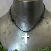Silberkreuz "Vitus" mit Lederband, massives Kreuz Silber, cooles personalisierbares Geschenk zur Konfirmation, F Bild 8