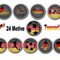 Cabochon-Vorlagen zum Ausdrucken, Silhouetten 25 mm, Fußball Tor Flagge Deutschland Bild 1