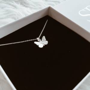 Halskette Schmetterling, Schmetterlingskette 925 Silber, Geschenk Weihnachten Geburtstag Bild 4