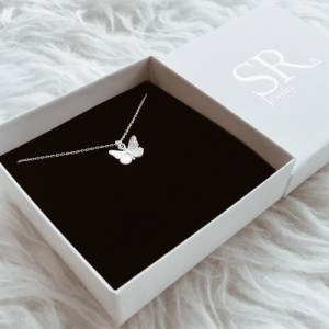 Halskette Schmetterling, Schmetterlingskette 925 Silber, Geschenk Weihnachten Geburtstag Bild 7