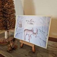 Weihnachtskarte - Hirsch und Eule - winter is coming Bild 3