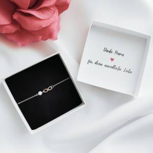Unendlichkeit Armband Süßwasser-Perle, Geburtstagsgeschenk Mutter, Mama Geschenk personalisiert, Weihnachtsgeschenk Bild 1