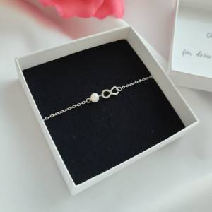 Unendlichkeit Armband Süßwasser-Perle, Geburtstagsgeschenk Mutter, Mama Geschenk personalisiert, Weihnachtsgeschenk Bild 3