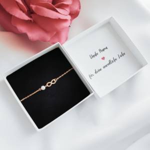 Unendlichkeit Armband Süßwasser-Perle, Geburtstagsgeschenk Mutter, Mama Geschenk personalisiert, Weihnachtsgeschenk Bild 4