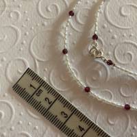 Perlenkette mit facettiertem Granat, Geschenk für Frauen, Brautschmuck, Home Office, Handarbeit aus Bayern Bild 2