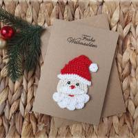 Weihnachtskarte Nikolaus, Grusskarte Weihnachtsmann, Klappkarte handgemacht, Geldgeschenk Bild 2
