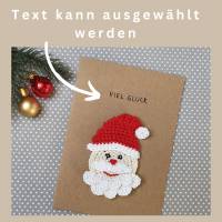 Weihnachtskarte Nikolaus, Grusskarte Weihnachtsmann, Klappkarte handgemacht, Geldgeschenk Bild 4