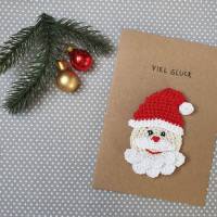 Weihnachtskarte Nikolaus, Grusskarte Weihnachtsmann, Klappkarte handgemacht, Geldgeschenk Bild 6