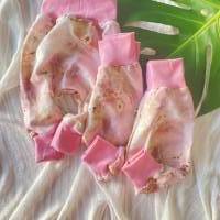 Pumphose aus Leinen mit rosa Blumenmuster Bild 1