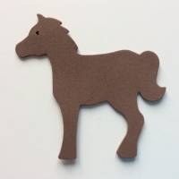 Stanzteile Pferde Moosgummi, 6 Stück dunkelbraun als Kartenaufleger, zum Kartenbasteln, 10 cm lang, 9,5 cm hoch Bild 2