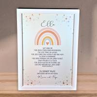 Taufgeschenk personalisiert für Mädchen - Patenbrief - Taufe Poster Regenbogen - Bilderrahmen mit Namen - Geschenk Bild 6