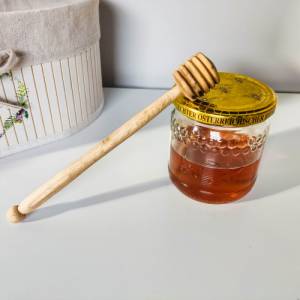 Langer Honiglöffel aus Nussholz | Handgemachter, gedrechselter Löffel für Honig | Küchenutensilien aus Holz Bild 3